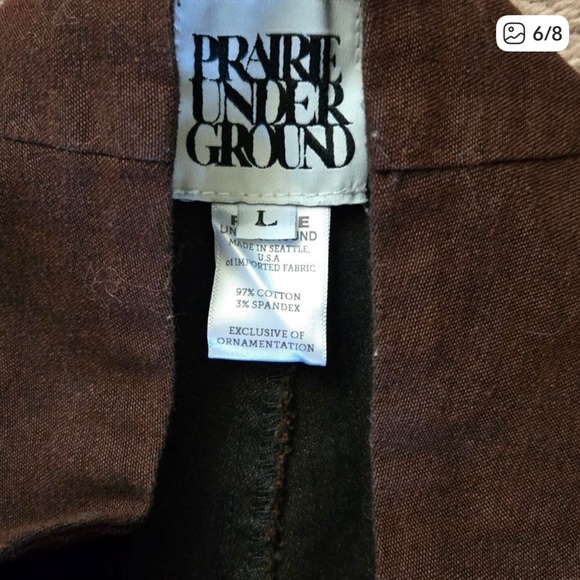 Prairie Underground knack Brown Wide Leg Pants Size L - Picture 7 of 7
